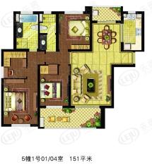 复地新都国际3室2厅2卫户型图