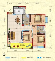 梅花雅庭3室2厅2卫户型图