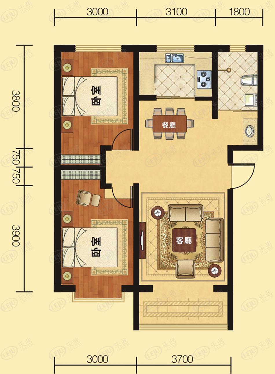 壹品天城住宅户型公布 户型面积53~106㎡