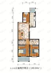 太原凤凰城3室2厅2卫户型图