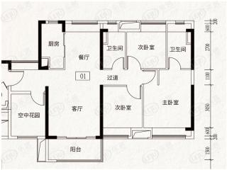 保利东湖林语38座01户型户型图