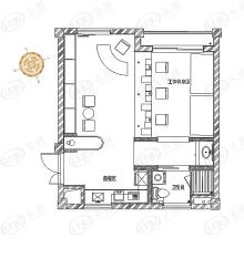 云栖小镇国际青年社区E户型户型图