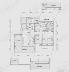 天健现代城花园房型: 三房;  面积段: 120 －130 平方米;户型图