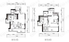 锦地翰城—橙寓15、16、17#户型复式 三房两厅两卫户型图