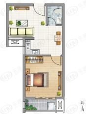 金城美邻1室1厅1卫户型图