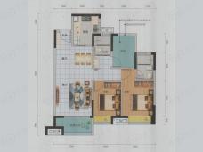 万科中骏金域西江2室2厅2卫户型图