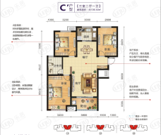 天盛·凤凰城3室2厅1卫户型图