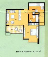 佳龙花园一期房型: 一房;  面积段: 63.33 －63.33 平方米;户型图