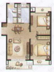 和源名邸房型: 二房;  面积段: 80 －90 平方米;户型图