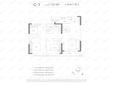 武汉城建汉阳印象3室2厅2卫户型图