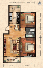 天津未来城2室2厅1卫户型图