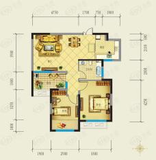 中至信壹号庄园2室2厅1卫户型图