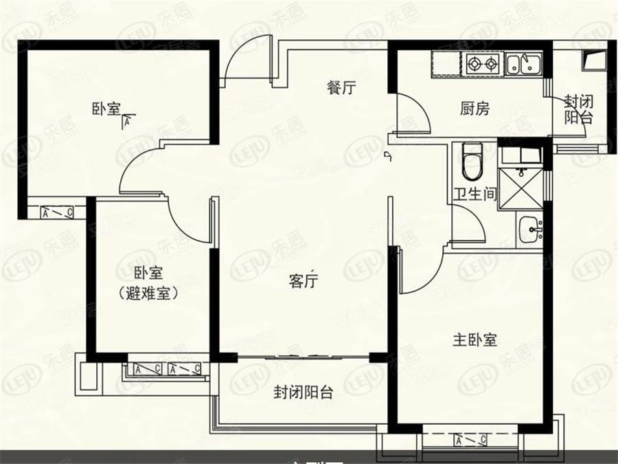 韩城恒大御景半岛户型一览 户型面积108~136㎡ 均价约4750元/㎡