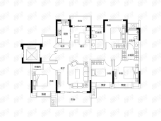 东豪紫园洋房A户型户型图