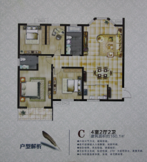 创鑫阳光城4室2厅2卫户型图