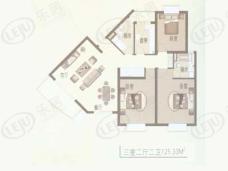 平盛苑房型: 三房;  面积段: 123 －139 平方米;户型图