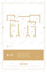 国瑞瑞城3室2厅2卫户型图