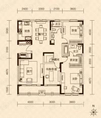 城开御园3室2厅2卫户型图