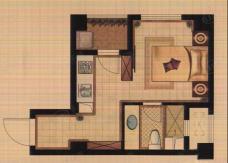 吾悦国际广场1室1厅1卫户型图