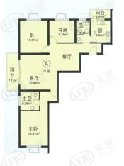 申江名园房型: 三房;  面积段: 130 －140 平方米;
户型图