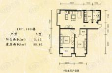 恒益翠芳庭A型单元户型图户型图