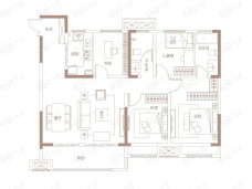 建业江山汇4室2厅2卫户型图