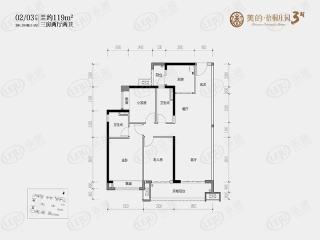 滨水·翡丽城2/3户型约119㎡30、31栋户型图