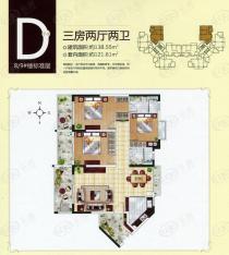 丽冠雅居3室2厅2卫户型图