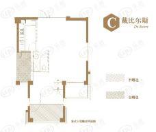 融信澜郡A1#A2#标准层复式楼下层平面图户型图