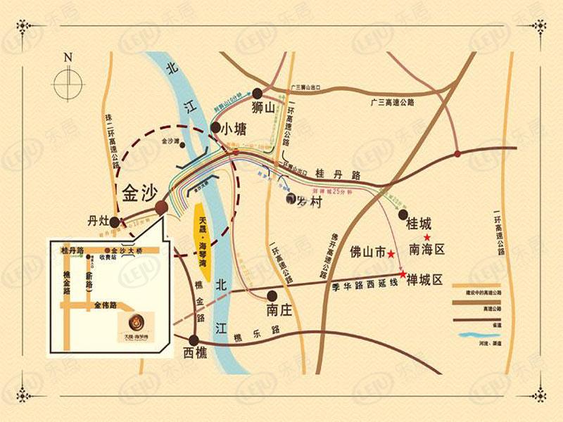 丹灶板块商圈天晟海琴湾最新价格出来啦，约12000元/㎡，户型建面约145.82~813㎡
