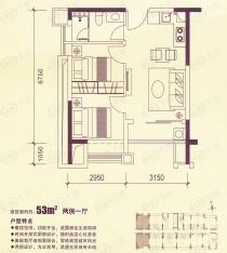 星光广场2室1厅1卫户型图