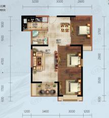 金岛御璟世家跃境3室2厅1卫户型图