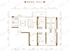 泰禾世茂佛山院子3室2厅2卫户型图