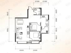 祥源·馨月港2室2厅1卫户型图