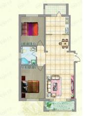 明悦浪漫城户型三2室2厅1卫使用面积78平米户型图