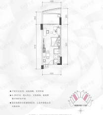 九铭屿海中航元屿海B4户型58平米户型图