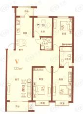 立汇美罗湾四房二厅二卫-123平方米（使用面积）-305套户型图