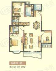 景怡佳苑房型: 三房;  面积段: 130 －140 平方米;户型图