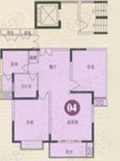 凯润金城房型: 二房;  面积段: 99.43 －155.96 平方米;户型图