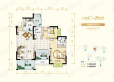 七里香榭C-5户型两房两厅两卫户型图