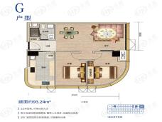 华侨城·欢乐海岸PLUS·蓝岸公寓G户型户型图