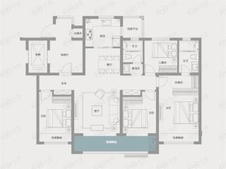 世茂公园美地140平户型户型图