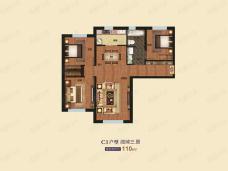 华南城紫荆名都3室1厅1卫户型图