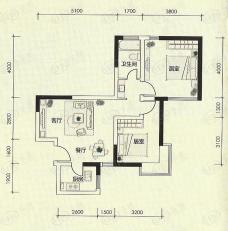 自在中环2室2厅户型图