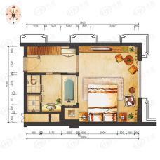 紫檀山酒店式公寓 1-7F户型户型图