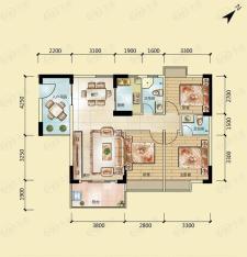 富丽嘉园3室2厅2卫 99.16㎡户型图