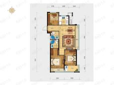 滨江拥涛府3室2厅2卫户型图