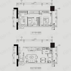 海伦广场3室2厅1卫户型图