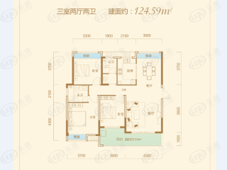 奥地利春天1#栋三居室户型图