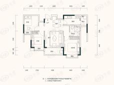 长沙恒大半山悦府3室2厅1卫户型图